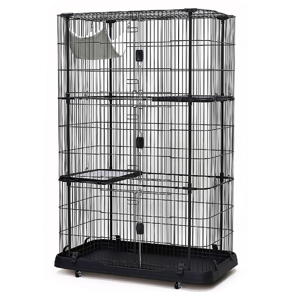 [600-C502LBK] Dayang Metal Kedi Kafesi (Siyah, 109x63.8x161Cm)
