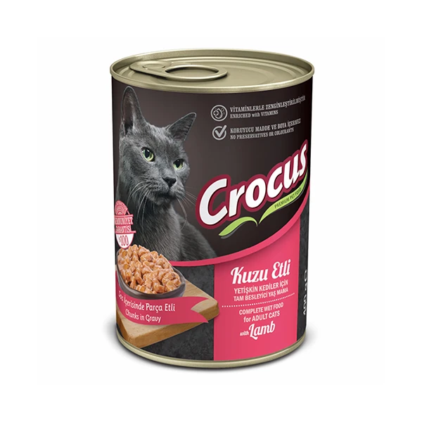 [855-090] Crocus Kuzu Etli Yaş Kedi Maması (1 Adet)