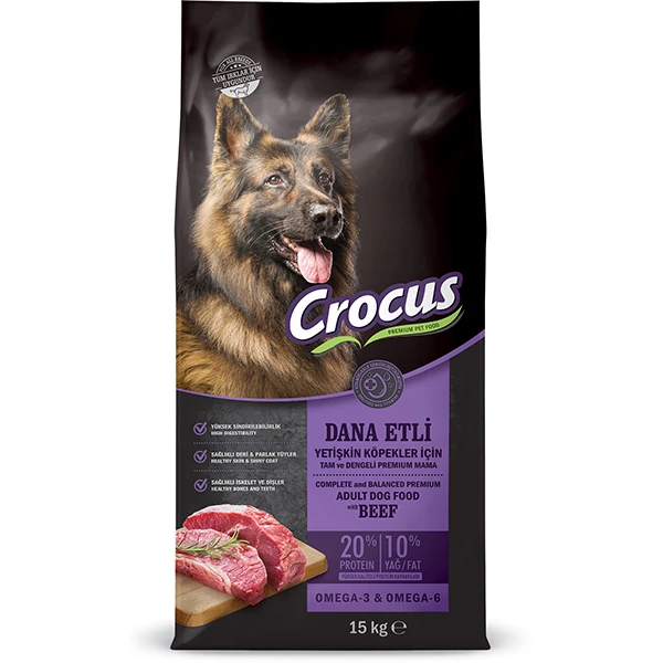 [855-002] Crocus Adult Biftekli ve Pirinçli Yetişkin Köpek Maması