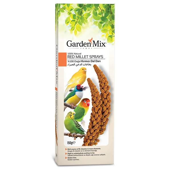 [900-030] Garden Mix Kırmızı Darı Dalı Kuş Ödülü
