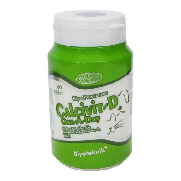 [BİY23ASD] Biyoteknik Calcivit-D One A Day Kemik Sağlığı Destekleyici Kedi ve Köpekler için Vitamin Tablet