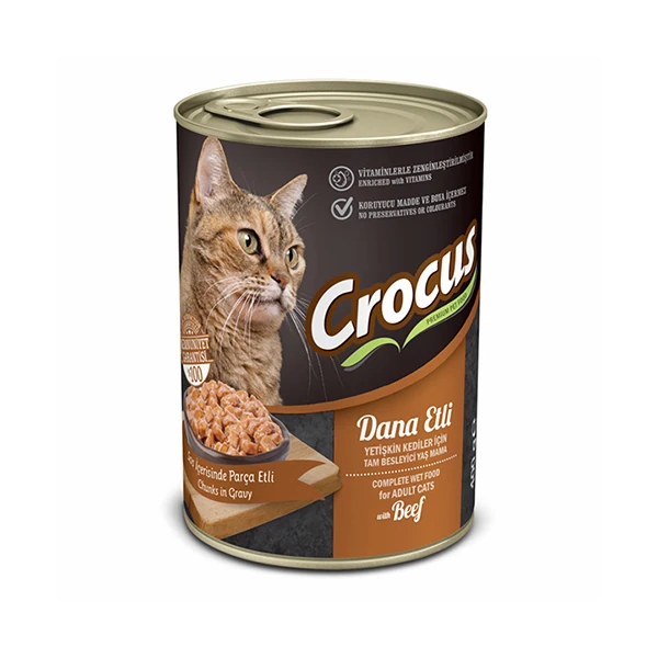 [855-093] Crocus Dana Etli Yetişkin Kedi Yaş Maması (1 Adet)