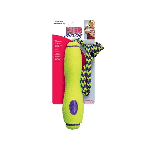 [035585737225] Kong Air Dog Fetch Stick İpli Sesli Tenis Topu Köpek Oyuncağı (20 Cm)
