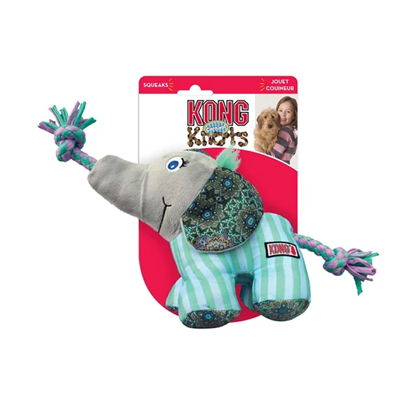 [035585475899] Kong Knots Carnival Elephant Sesli Diş İpli Peluş Fil Köpek Oyuncağı (30 Cm)