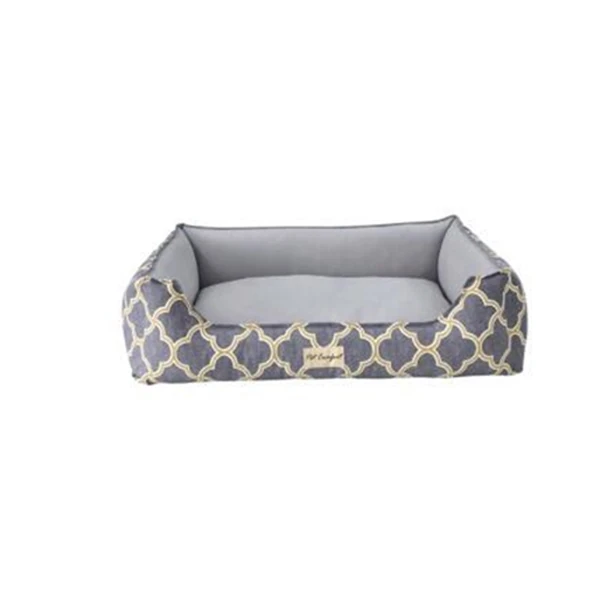 [7851] Pet Comfort Delta Merta Kedi ve Köpek Yatağı Açık Gri/Gri (75x60 Cm, Small)