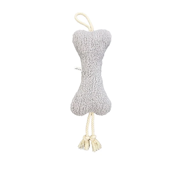 [PC500152] Pet Comfort İpli Peluş Kemik Köpek Oyuncağı (Gri)