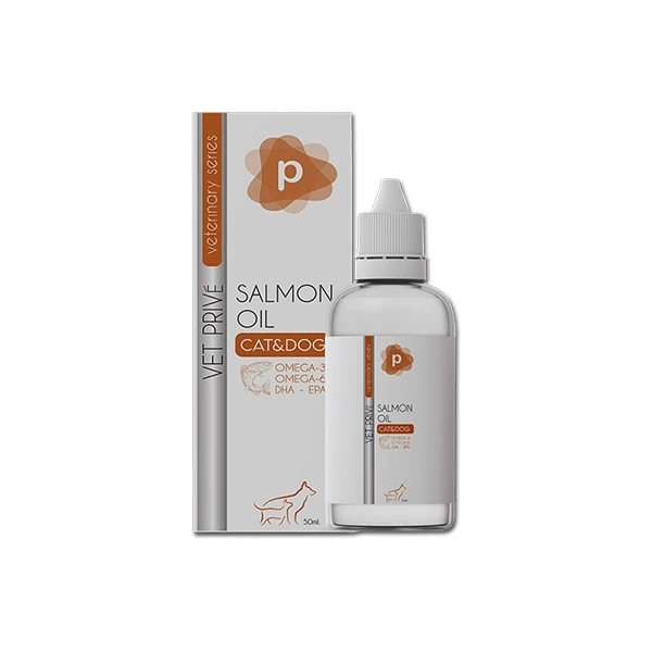 [VET.PRV.0037] Vet Prive Veterinary Salmon Oil Kedi ve Köpekler için Omega 3 ve Omega 6 Sıvı Desteği (50 Ml)