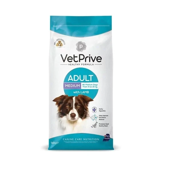 [VET.PRV.0054] Vet Prive Adult Kuzu Etli Orta Irk Yetişkin Köpek Maması (14 Kg)