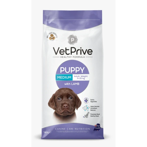 [VET.PRV.0055] Vet Prive Puppy Kuzu Etli Orta Irk Yavru Köpek Maması