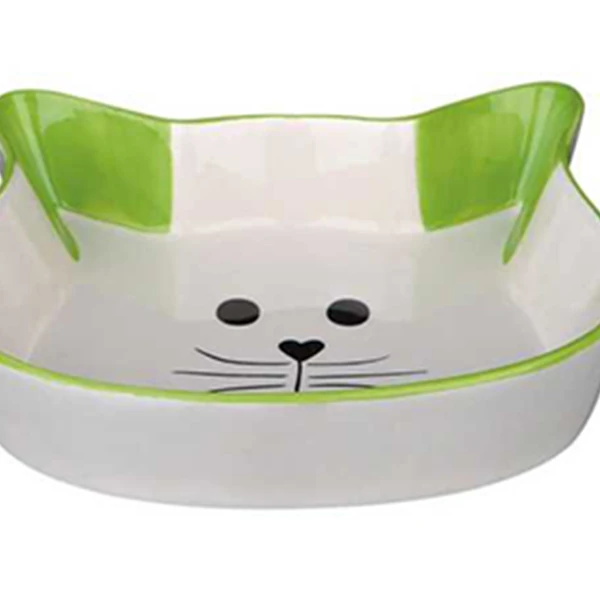[24494] Trixie Seramik Kedi Mama ve Su Kabı Kedi Şekilli
