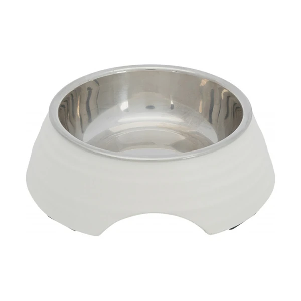 [25180] Trixie Melamin Paslanmaz Çelik Köpek Mama ve Su Kabı Beyaz (14 Cm, 0.2 Lt)