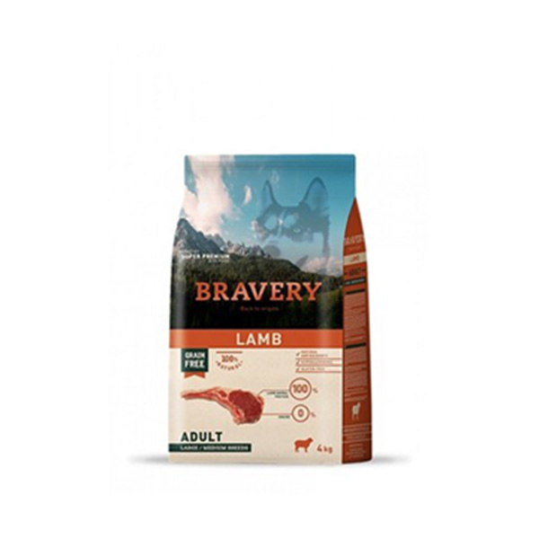 [8436538946671] Bravery Küçük Irk Kuzulu Tahılsız Yetişkin Köpek Maması (2 Kg)