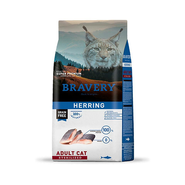 [8436538950715] Bravery Adult Sterilised Herring Ringa Balıklı Kısırlaştırılmış Yetişkin Kedi Maması (2 Kg)