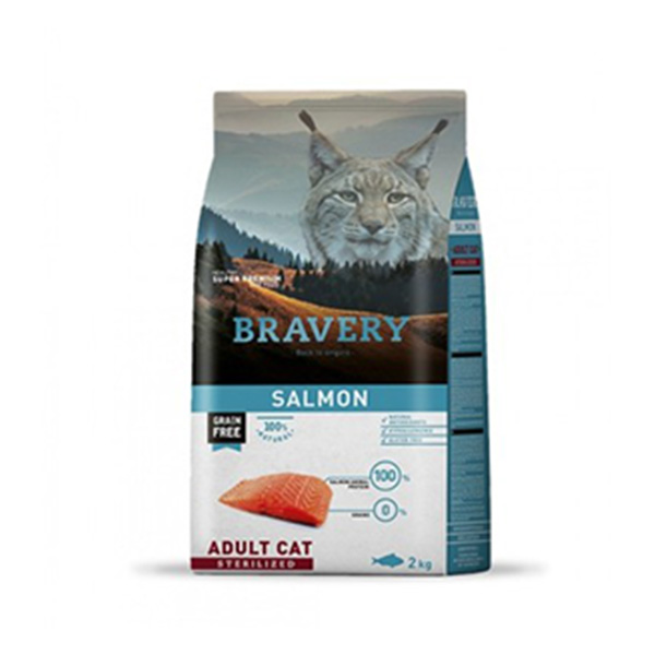 [8436538947708] Bravery Adult Somonlu Tahılsız Kısırlaştırılmış Yetişkin Kedi Maması (2 Kg)