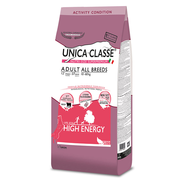 [8001541006546] Unica Classe Adult High Energy Sığır Etli Yetişkin Köpek Maması