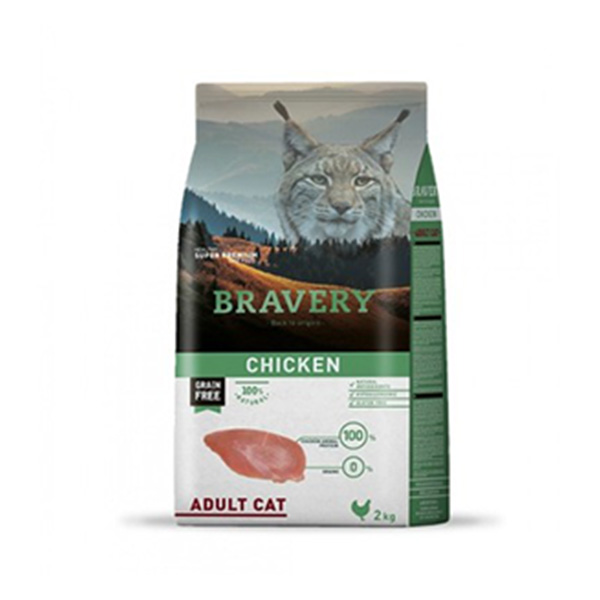 [8436538947678] Bravery Adult Tavuklu Tahılsız Kısırlaştırılmış Yetişkin Kedi Maması (2 Kg)