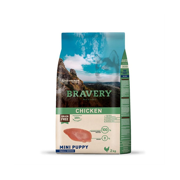 [8436538946770] Bravery Küçük Irk Tavuklu Tahılsız Yavru Köpek Maması