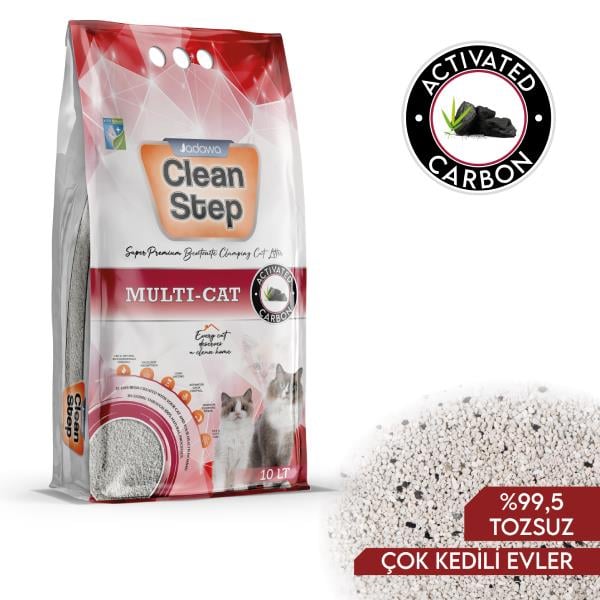 [JDW-CS006] Jadawa Clean Step Multi-Cat Çoklu Kediler için Aktif Karbonlu Topaklanan Doğal Kedi Kumu (1 Adet)