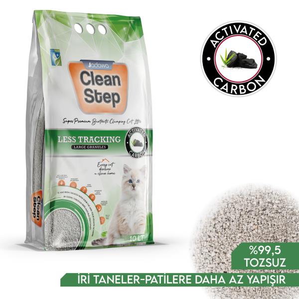 [JDW-CS005] Jadawa Clean Step Less Tracking Aktif Karbonlu Patilere Yapışmayan Topaklanan Doğal Kedi Kumu (1 Adet)