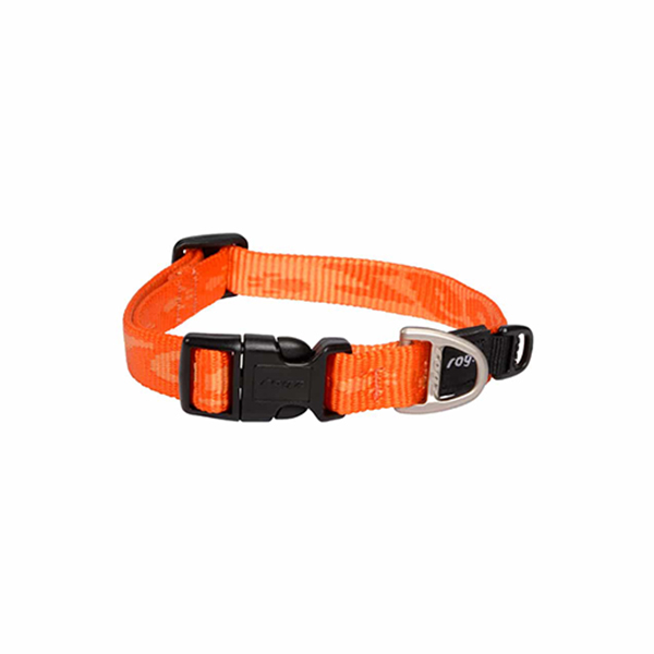 [RHB23D] Rogz Alpinist Halsband Desenli Köpek Boyun Tasması Turuncu Large (26x40 Cm)