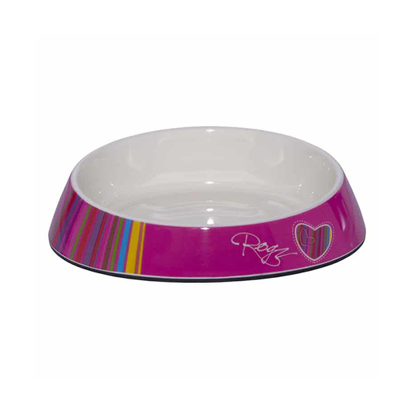 [RCBOWL31H] Rogz Catz Bowlz Fishcake Desenli Plastik Kedi Mama ve Su Kabı Pembe