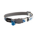 Rogz Catz GlowCat Halsband Desenli Çıngıraklı Kedi Boyun Tasması Beyaz/Mavi
