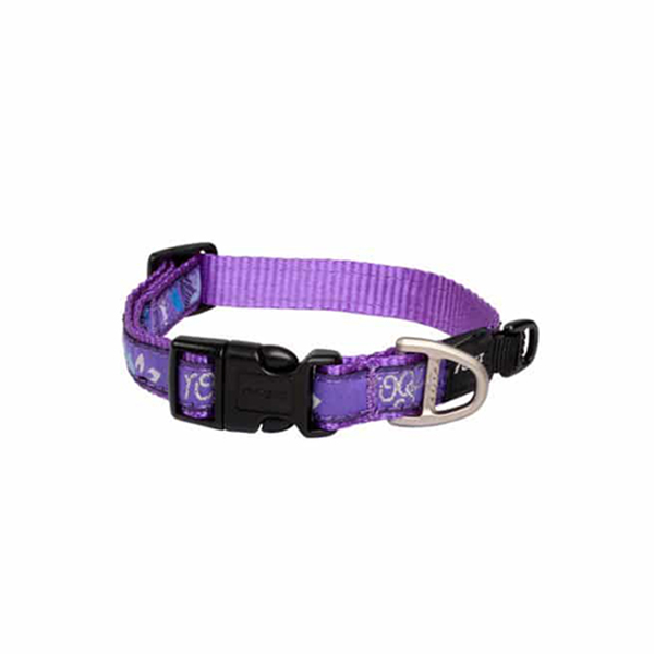 [RHB03CH] Rogz Fancy Dress Halsband Karışık Desenli Köpek Boyun Tasması Mor Large (2x34-56 Cm)