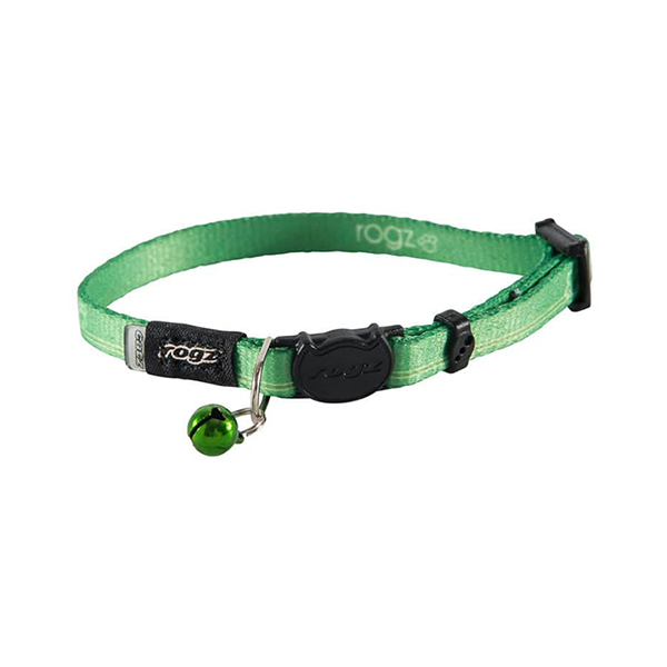 [RCB07L] Rogz Catz KiddyCat Halsband Dokuma Kedi Boyun Tasması Yeşil