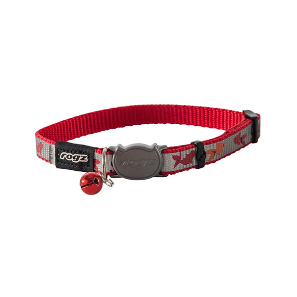 [RCB40C] Rogz Catz Reflectocat Halsband Japon Balığı Desenli Kedi Boyun Tasması Kırmızı