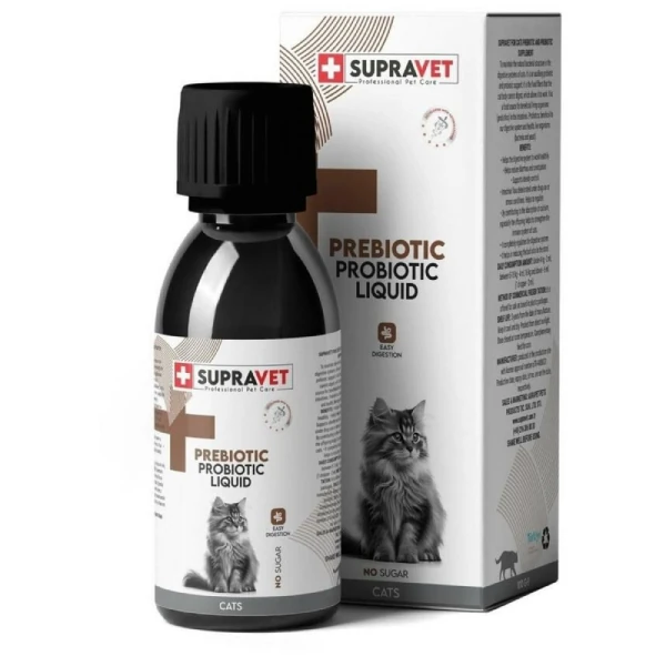 [SUP033] Supravet Probiyotik Bağışıklık Güçlendirici Sıvı Probiyotik + Prebiyotik Kedi Vitamin Takviyesi