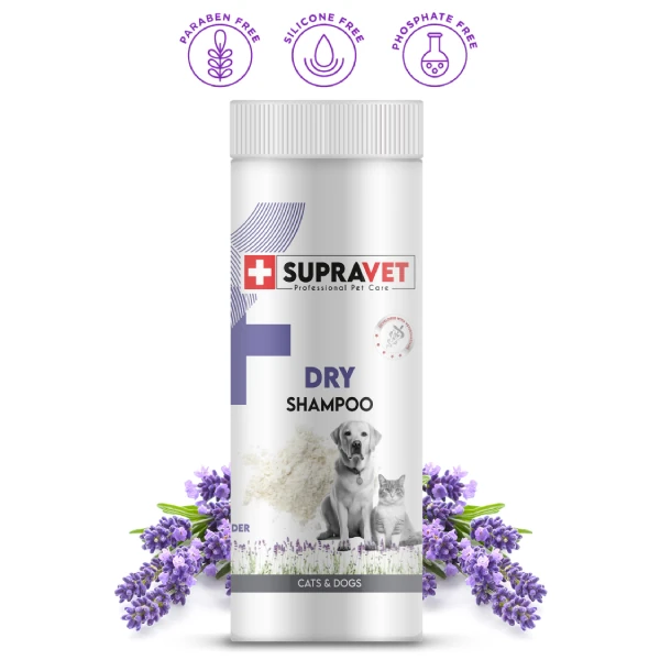 [SUP050] Supravet Dry Shampoo Lavanta Özlü Kedi ve Köpek Toz Şampuan