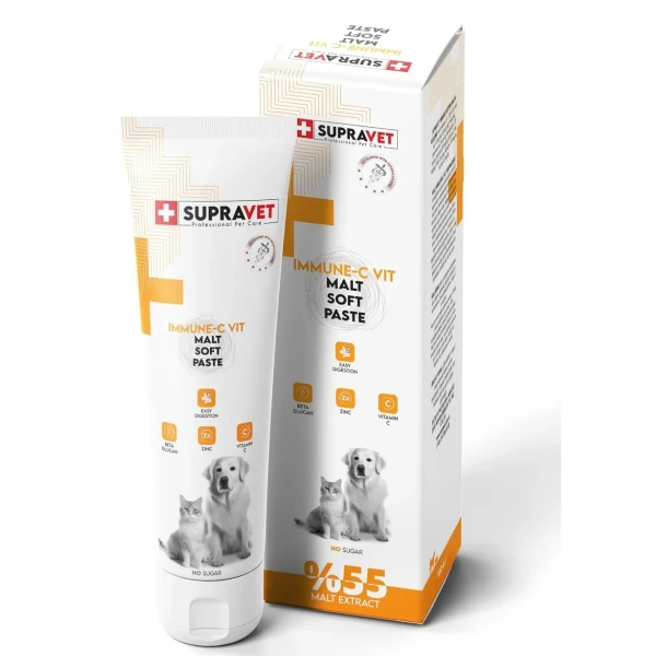 [SUP025] Supravet İmmune C Kedi ve Köpek Bağışıklık Güçlendirici Malt Paste