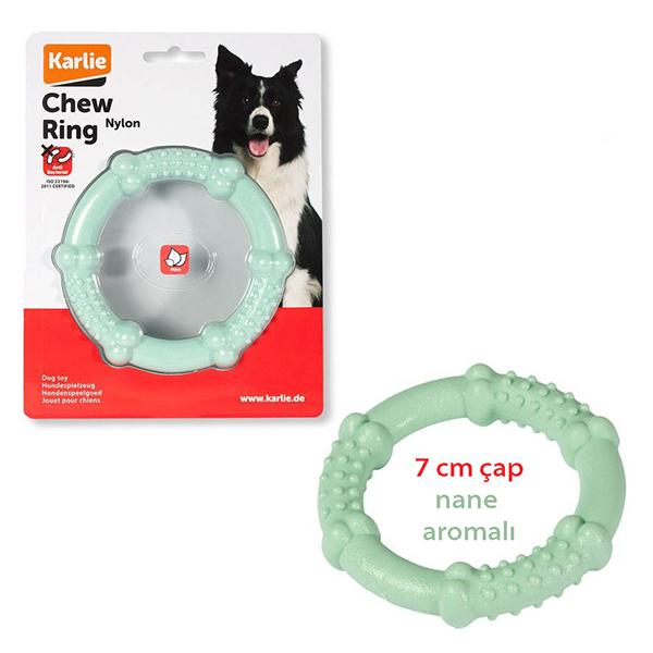 [555-521441] Karlie Plastik Köpek Çiğneme Halkası (7.5 Cm, Naneli)