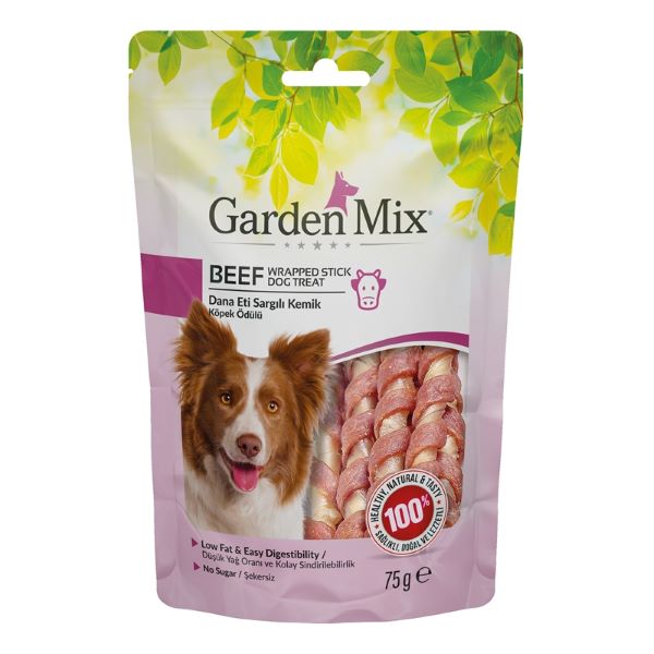 [590-31073006] Garden Mix Dana Eti Sargılı Kemik Düşük Yağlı Şekersiz Stick Köpek Ödül Maması (1 Adet)