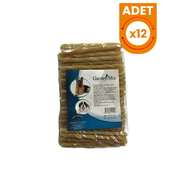 [541-YF8026WB-12] Garden Mix Burgu Çubuk Köpek Ödül Kemiği 12x30 Adet (12 Adet)