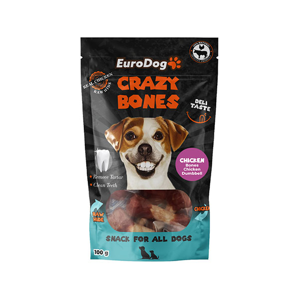 [458-4102] Euro Dog Crazy Bones Dumbbell Tavuklu Kemik Köpek Ödül Maması