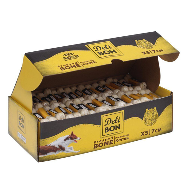 [SHR7CM100BOXWHITE] Delibon Box Beyaz Press Köpek Kemik Ödülü Kutu 100 Adet (7 Cm, 1 Adet)