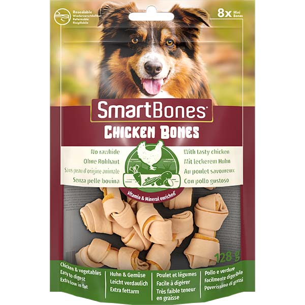 [406-661520] Smart Bones Tavuklu Mini Düğüm Köpek Ödül Kemiği (128 Gr, 8 Adet)