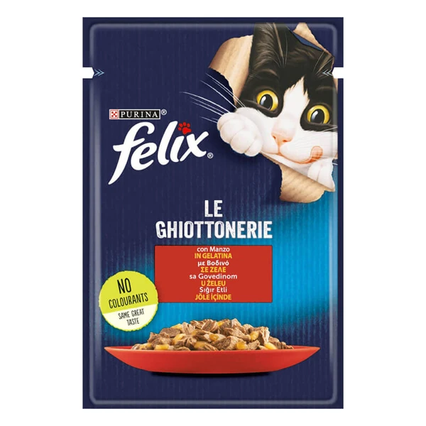 [12480125] Felix Taze Sığır Etli Jöleli Pouch Yetişkin Yaş Kedi Maması (1 Adet)