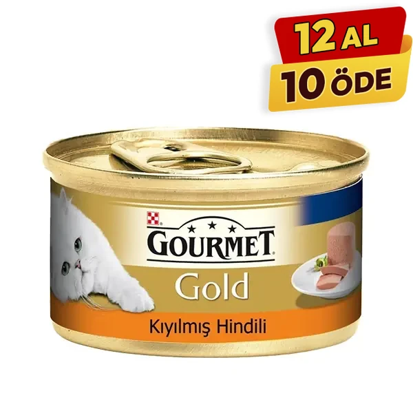 [12032392] Gourmet Gold Kıyılmış Hindili Yetişkin Konserve Kedi Maması (85 Gr, 1 Adet)