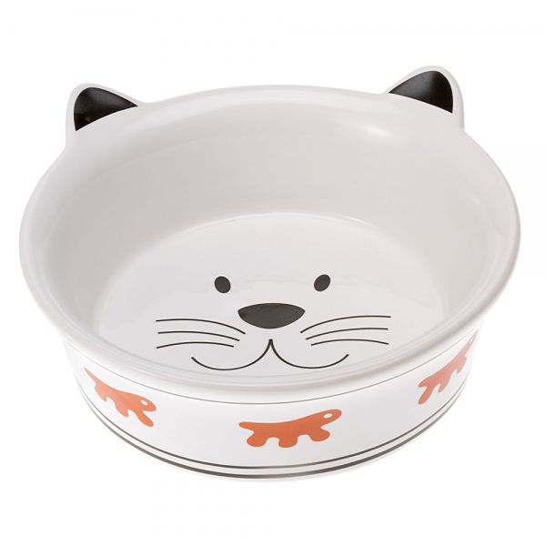 [8010690087603] Ferplast Venere Kedi Desenli Seramik Kedi Mama ve Su Kabı