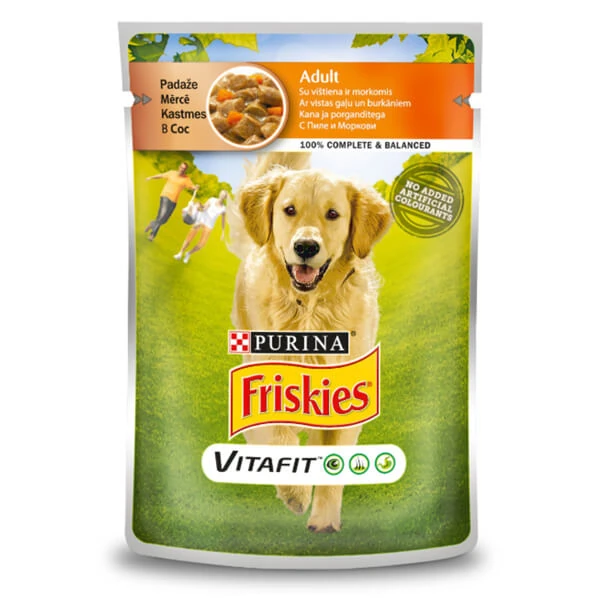 [12372015] Friskies Adult Tavuklu Pouch Konserve Köpek Maması (1 Adet)