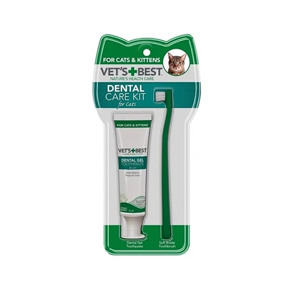 [31658803859] Vet's Best Plak ve Tartar Temizleyen Kedi Ağız ve Diş Bakım Seti