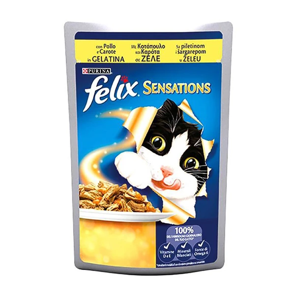 [7613034684271] Felix Sensations Tavuklu ve Havuçlu Yaş Kedi Maması (1 Adet)