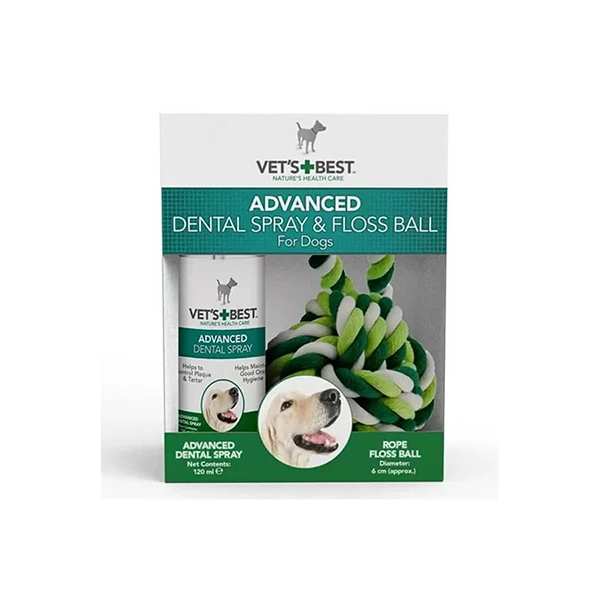 [31658803774] Vets Best Nane ve Aloe Veralı Köpek Diş Temizleyici Ağız Spreyi ve Halat Top