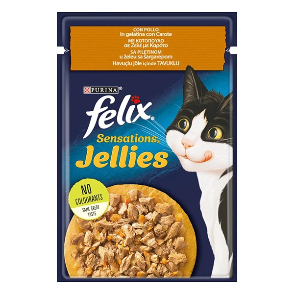 [12479735] Felix Sensations Taze Havuçlu Jöle İçerisinde Tavuklu Yetişkin Yaş Kedi Maması (1 Adet)