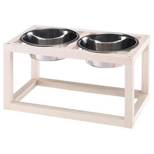 [8010690160511] Ferplast Desco Wood 07 Standlı Kedi ve Köpek Mama ve Su Kabı Seti