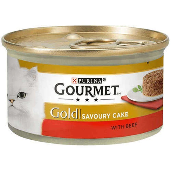 [12296237] Gourmet Gold Savoury Cake Sığır Etli Konserve Kedi Maması (1 Adet)