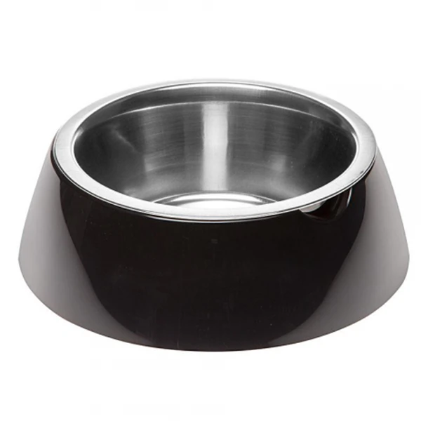 [8010690171531] Ferplast Jolie Kedi ve Köpekler için Çelik Mama ve Su Kabı (Siyah, Small, 500 Ml)