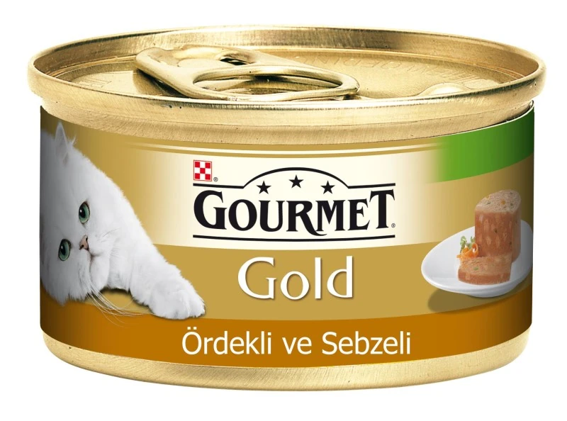 [12254204] Gourmet Gold Ördek Havuç ve Ispanaklı Yetişkin Konserve Kedi Maması (1 Adet)